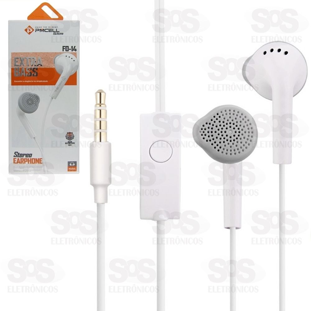 Fone de Ouvido Extra Bass Slim Pmcell fo-14