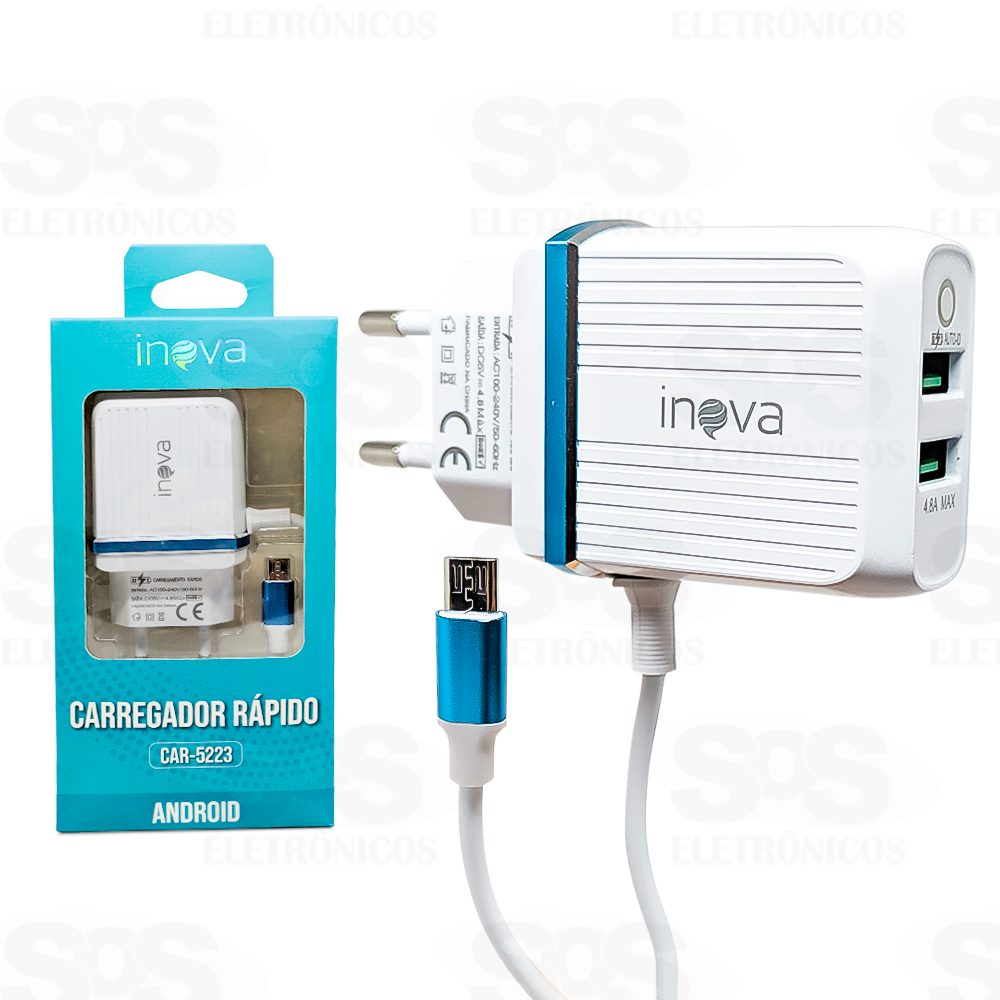 Carregador Micro USB V8 Inova 4.8A Car-5223