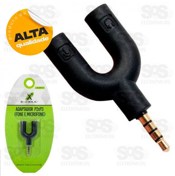 Adaptador P3 Para Fone e Microfone X-Cell XC-ADP-12 