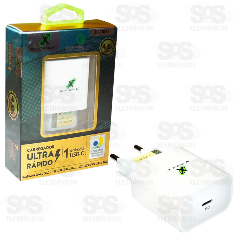 Carregador de Parede Type-C 18W 4.0A Ultra Rápido X-Cell XC-UR27