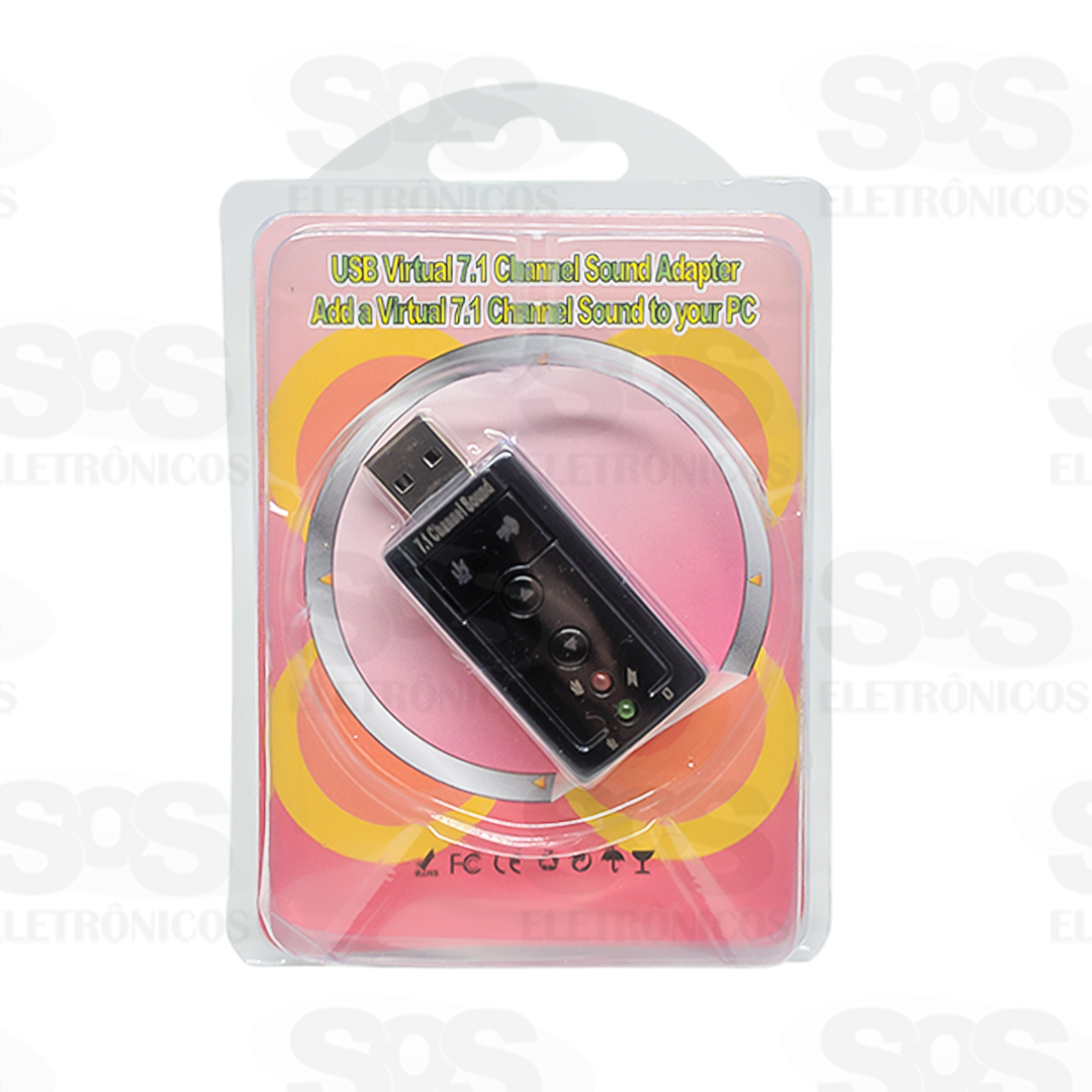 Placa de Som Externa USB 7.1