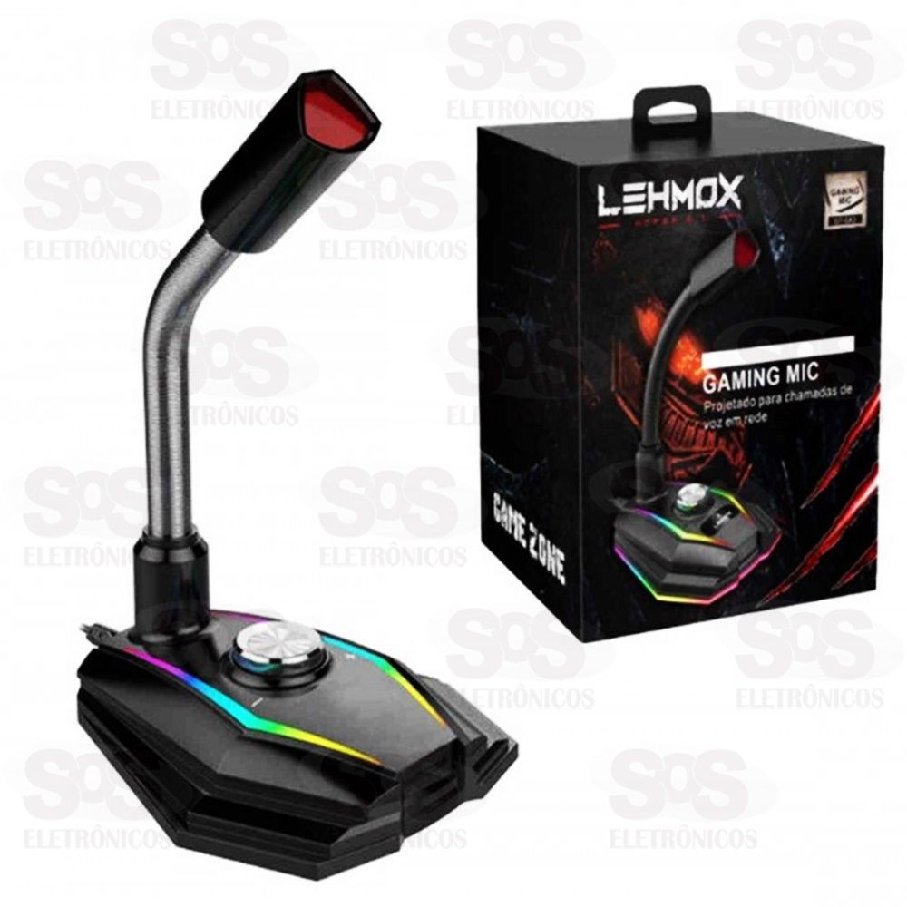 Microfone Gamer de Mesa RGB Lehmox- GT-GK3