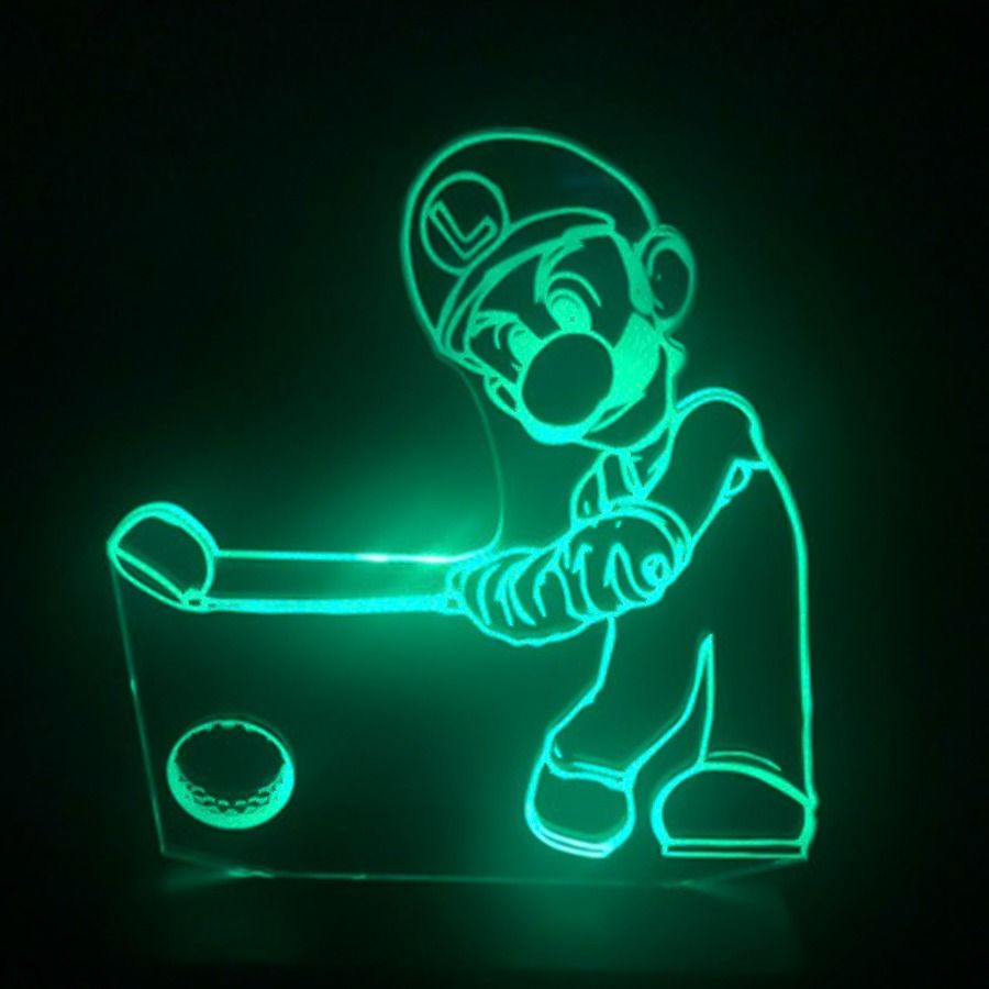 Luminária LED 3D Luigi 16 Cores Com Controle Remoto