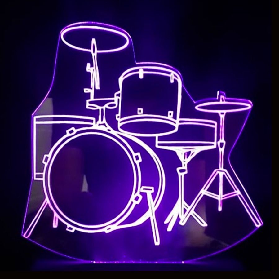 Luminária LED 3D Bateria 16 Cores Com Controle Remoto