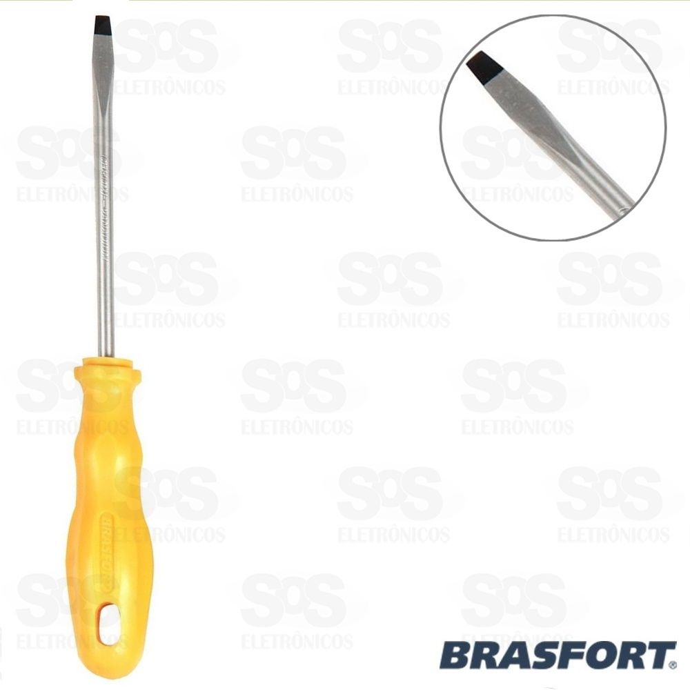 Chave Fenda Magnética CR-V (04) 1/8x6 Brasfort 8805