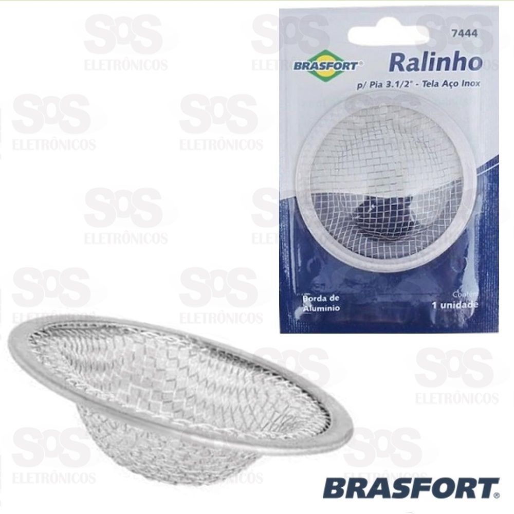 Ralo para Pia 3.1/2 Tela Ao Inox Brasfort 7444