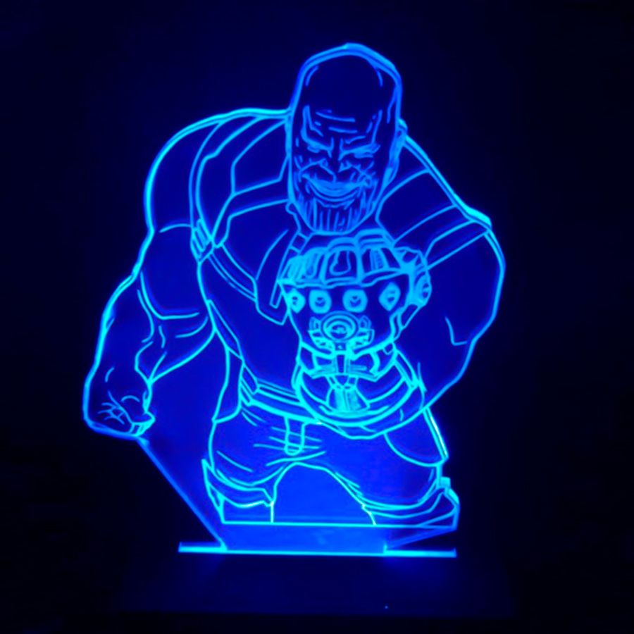 Luminária LED 3D Thanos 16 Cores Com Controle Remoto 