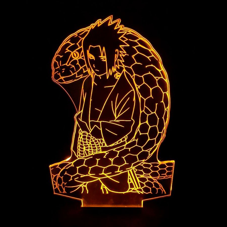 Luminária LED 3D Sasuke 16 Cores Com Controle Remoto