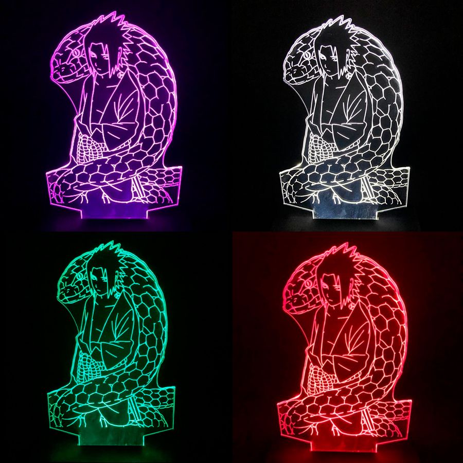 Luminria LED 3D Sasuke 16 Cores Com Controle Remoto 