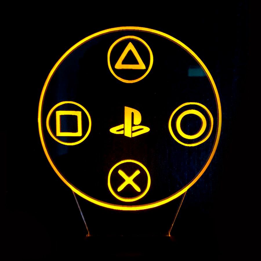 Luminária LED 3D Play 16 Cores Com Controle Remoto