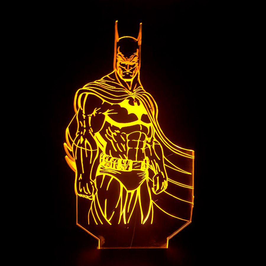 Luminária LED 3D Batman 16 Cores Com Controle Remoto
