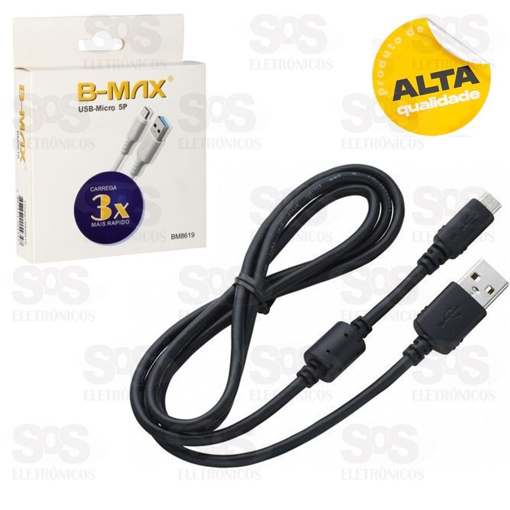 Cabo Micro USB V8 1 Metro Ideal Controle Game B-max 8619