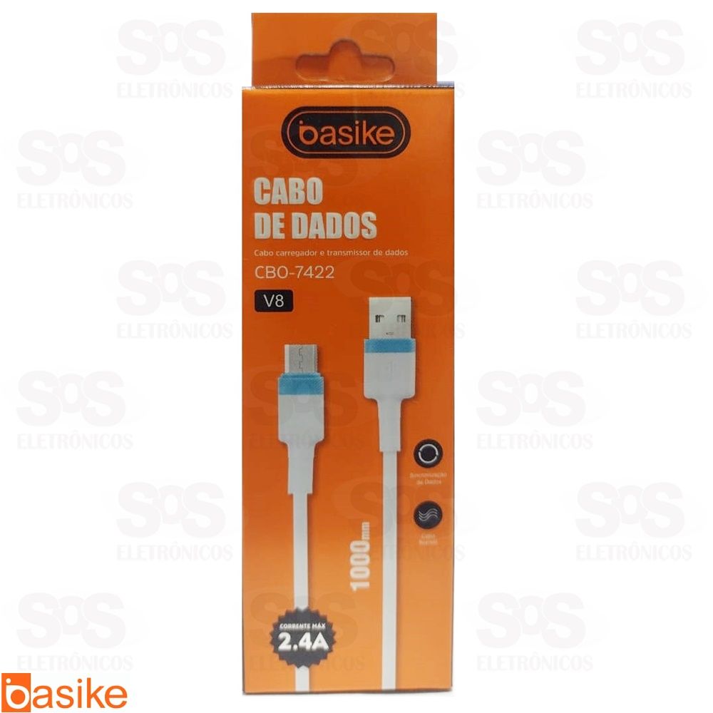 Cabo Micro USB V8 1 Metro2.4A Basike CBO-7417/7422