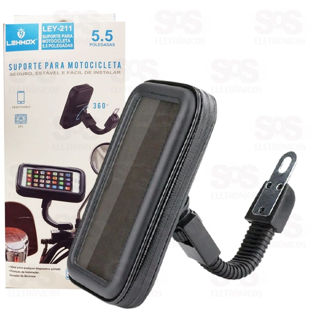 Suporte de Celular e GPS para Moto Até 5.5 Polegadas Lehmox ley-211