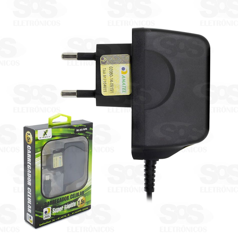 Carregador Mini USB V3 Super Rpido 1.5A  X-Cell XC-V3/GPS