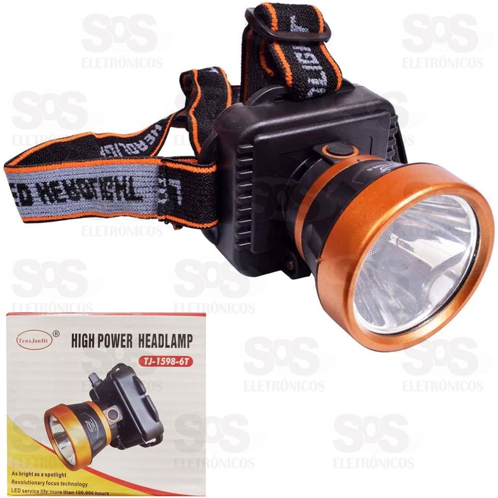 Lanterna de Cabeça Super Led Recarregável TJ-1598-6