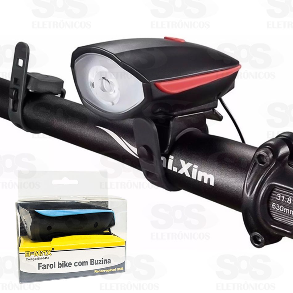 Lanterna Farol para Bicicleta com Buzinas B-max BM8455