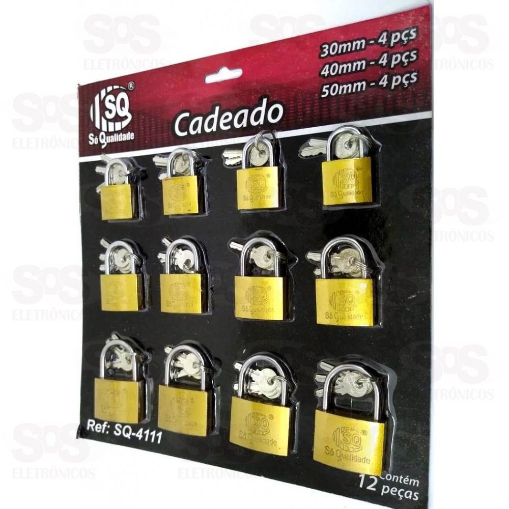 Cadeado Cartela Com 12 Unidades Sq 4111
