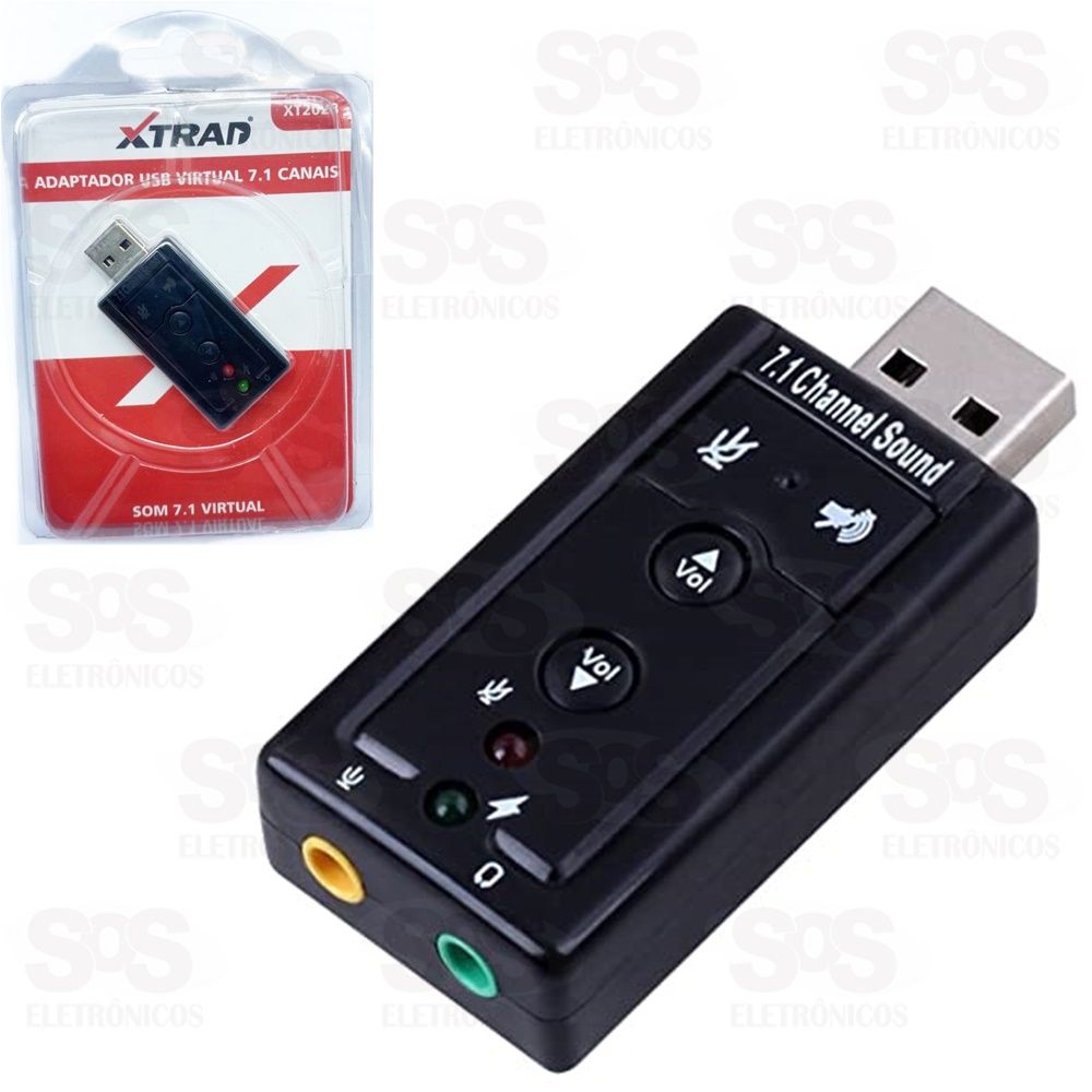 Placa de Som Externa USB 7.1 Xtrad xt-2028