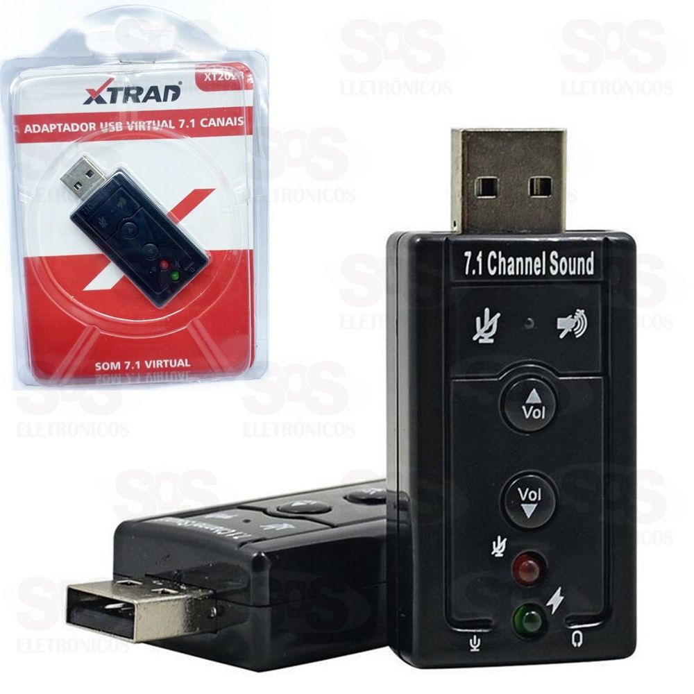 Placa de Som Externa USB 7.1 Xtrad xt-2028