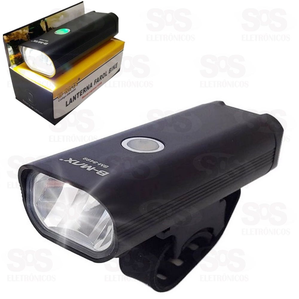 Lanterna Farol para Bicicleta Em Alumínio B-max BM8499
