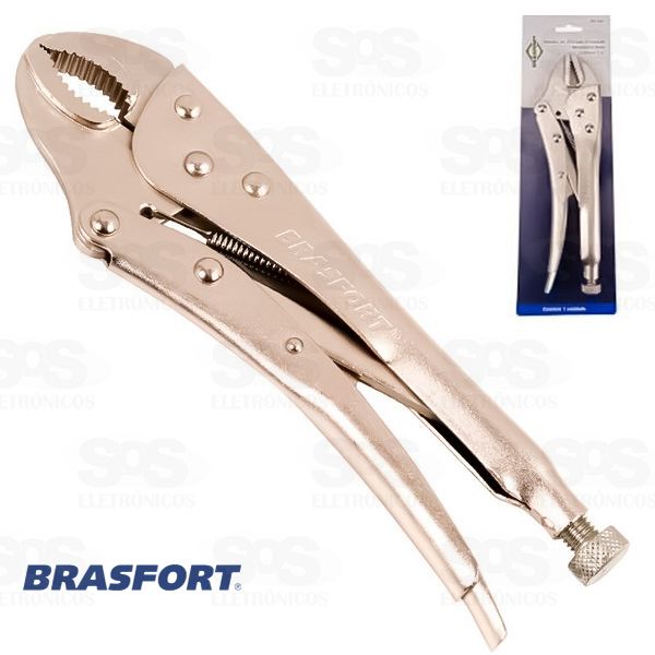Alicate Pressão Mordente Curvo 250mm 10 Polegadas Brasfort 8269