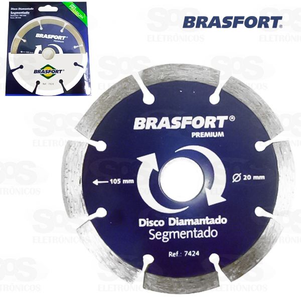 Disco Diamantado Segmentado Premium105x20mm  Brasfort 7424 Unidade