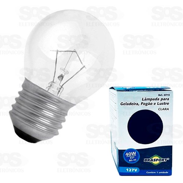 Lâmpada Geladeira e Fogão 40w Clara 127v Com 10 Unidades Brasfort 8715