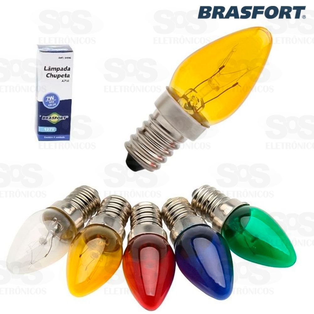 Lâmpada Chupeta 7w Sortida E14 127v Com 25 Unidades Brasfort 8500