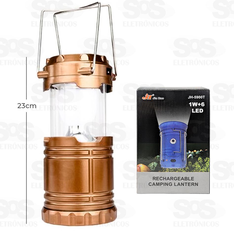 Lampião Lanterna LED Grande 6 LEDs JH-5900T