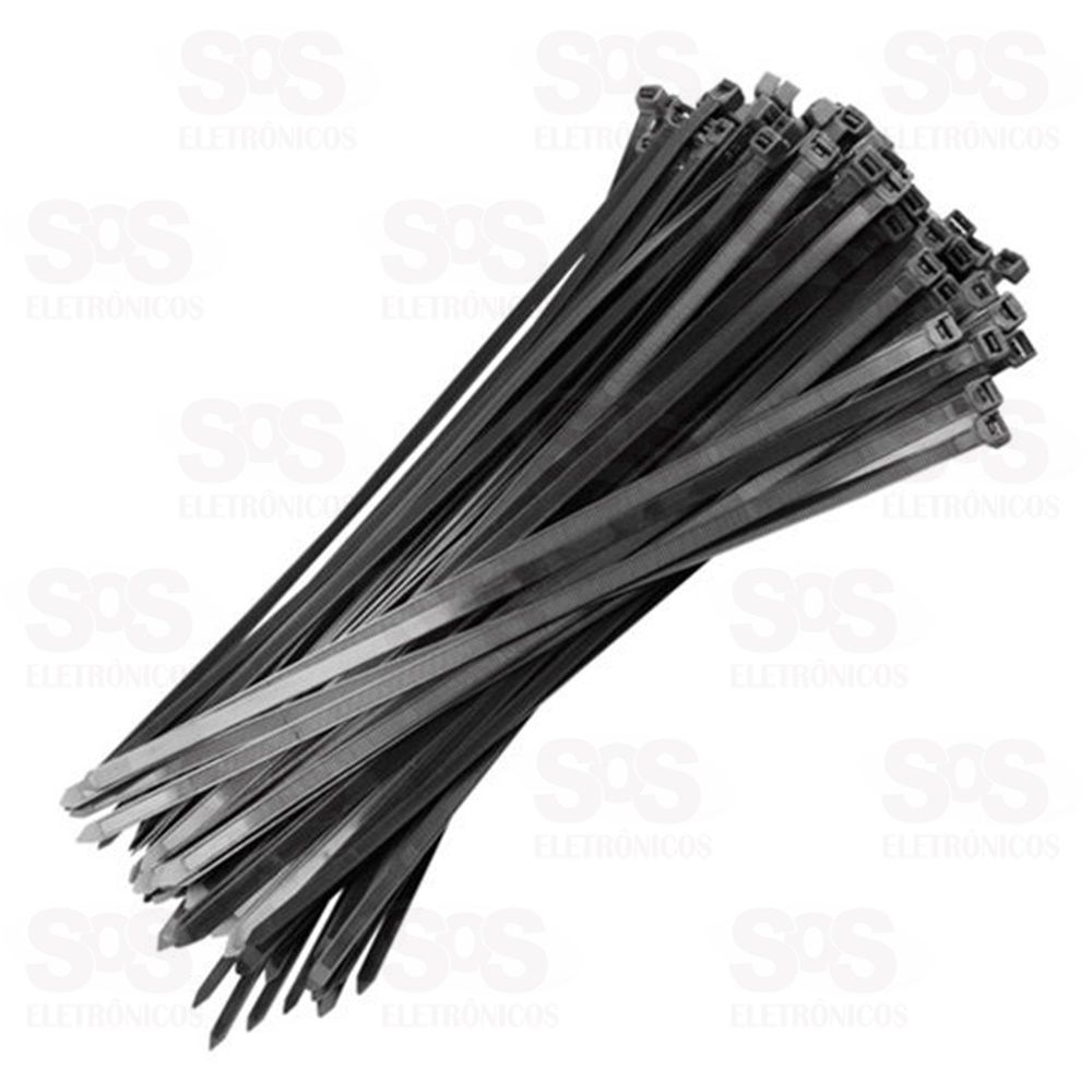 Abraçadeira De Nylon 4.8X200mm Preta 100 Unidades