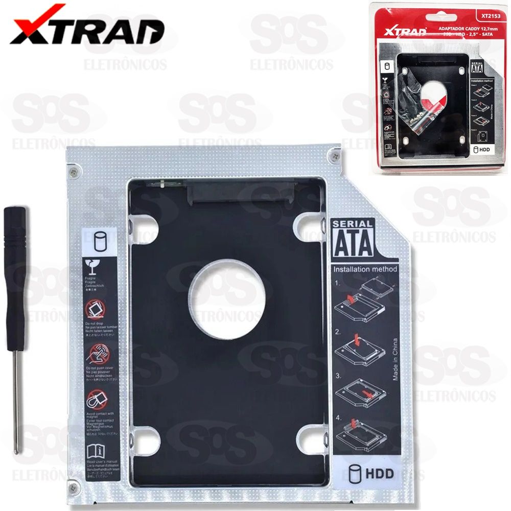 Adaptador SSD Para HDD Caddy Gaveta Universal 12,7 mm XTrad XT-2153