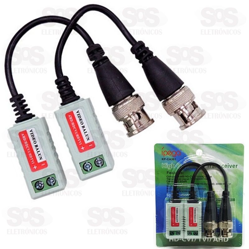 Balun BNC Conversor Par UTP Passivo ìpega kp-ca301