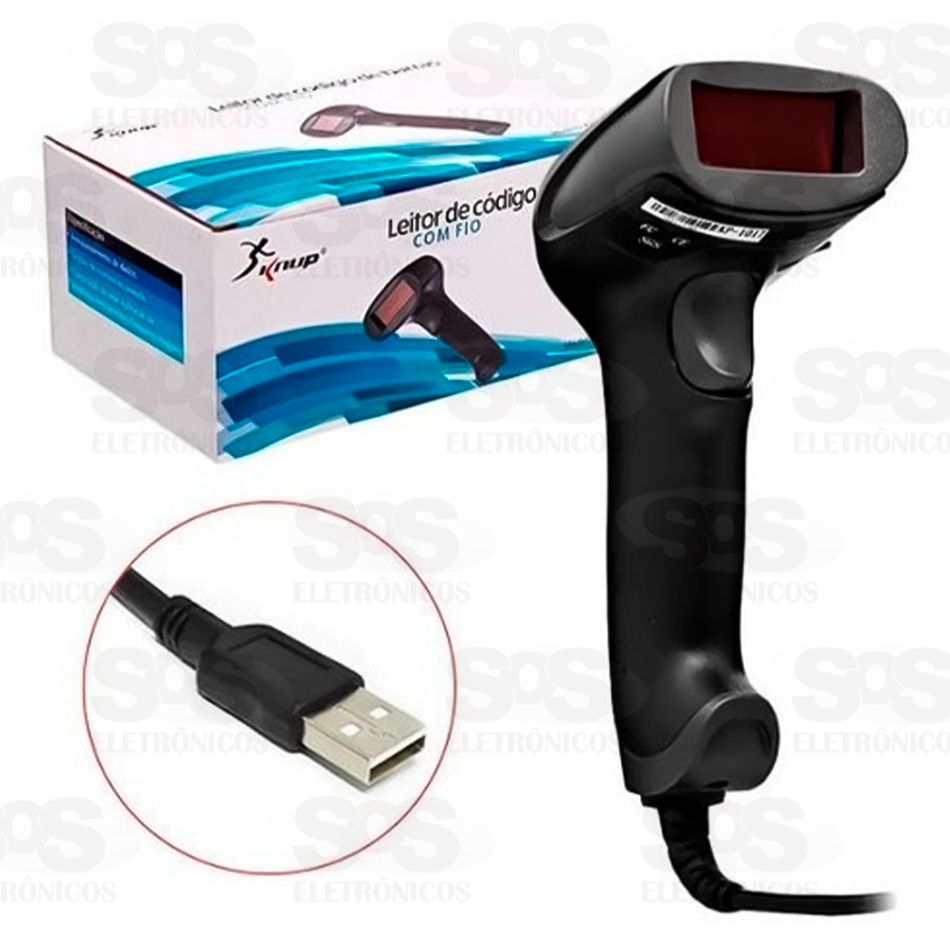 Leitor de Código de Barras Com Fio Knup KP-1017