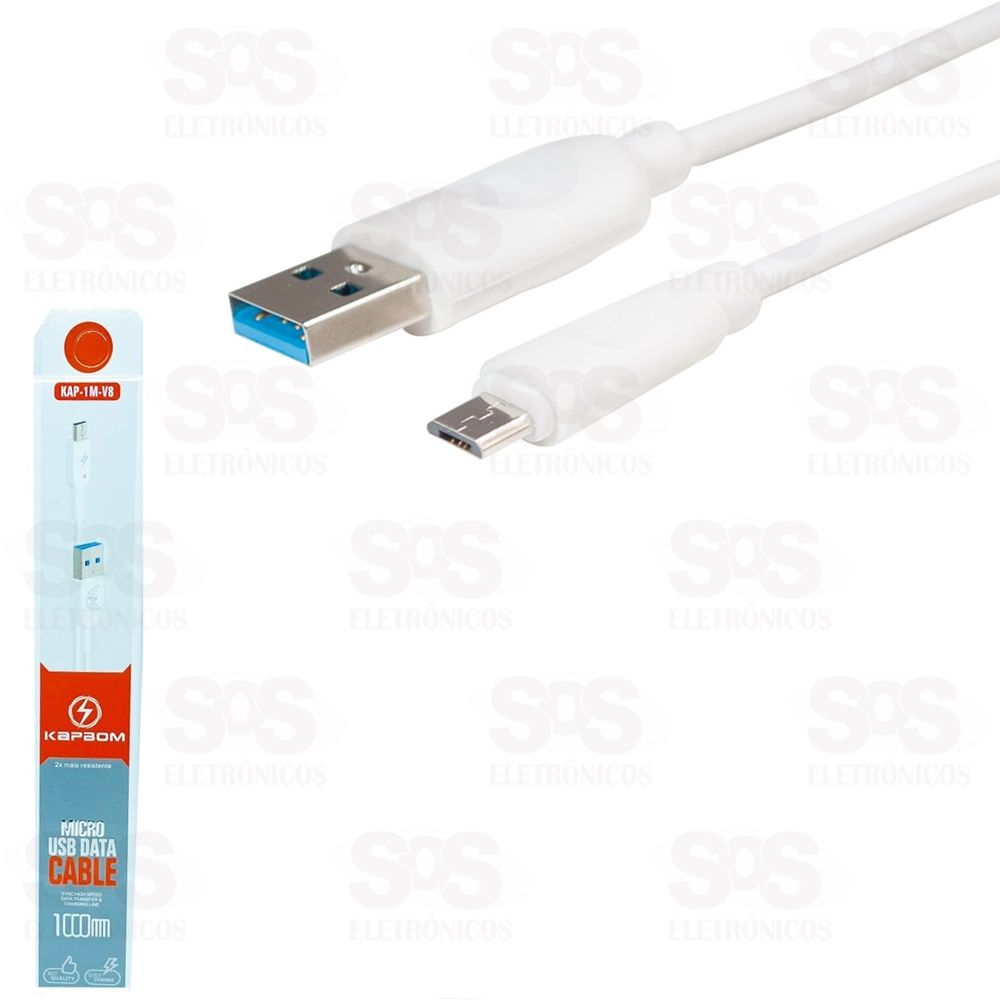 Cabo Micro USB V8 Turbo 1 Metro Kapbom kap-1m-v8