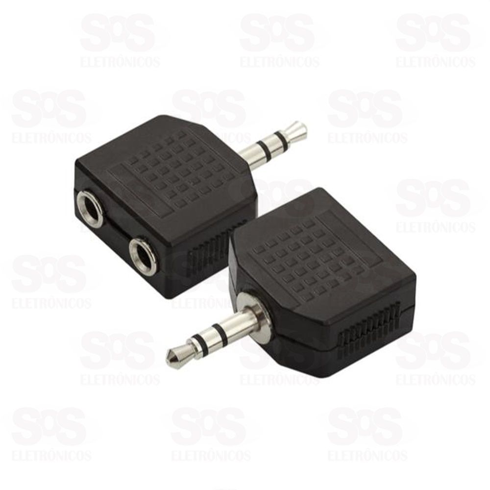Adaptador P2 Stereo Para 2 P2 Com 10 Unidades