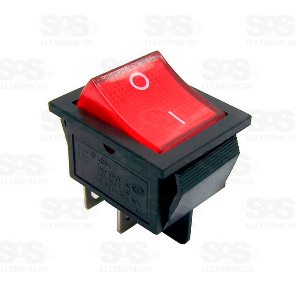 Chave Gangorra KCD4 - 201N 4T Vermelho Quadrado com 10 Unidades
