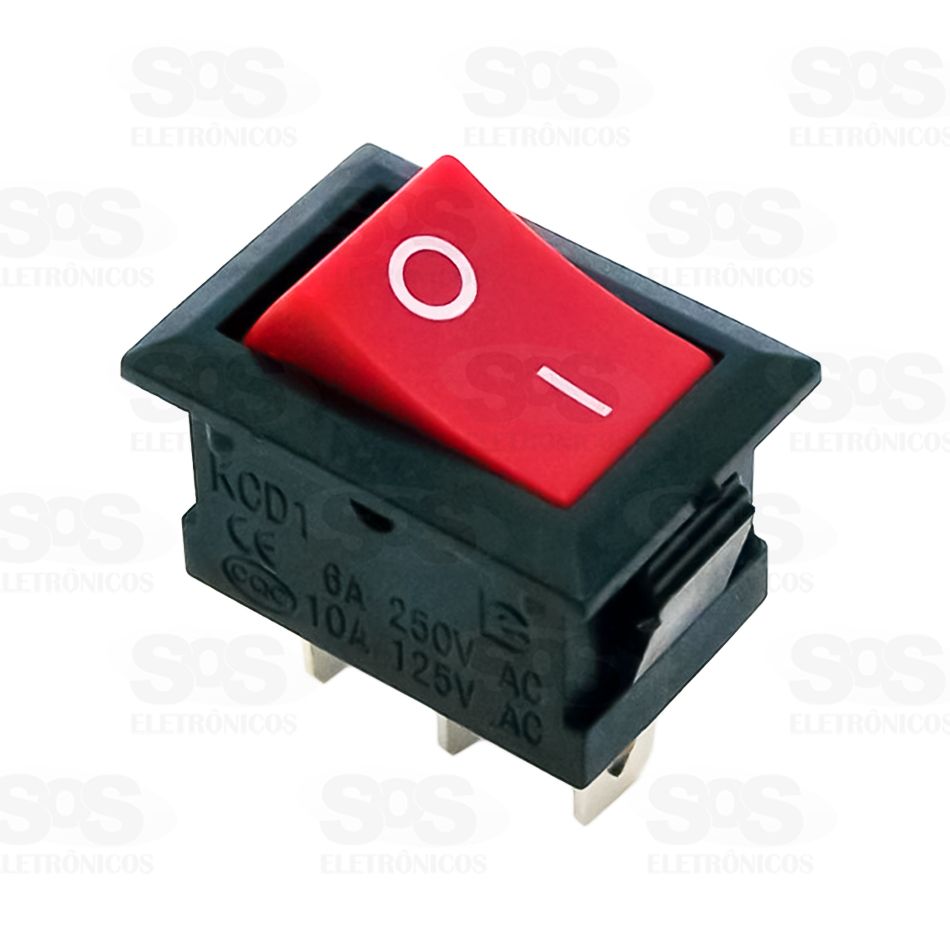 Chave Gangorra KCD1-102N 3T Vermelho com 10 Unidades