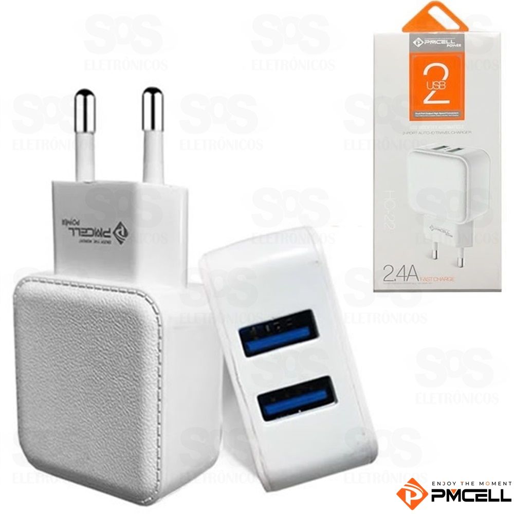 Fonte Parede Power Com 2 Portas USB 2.4A Pmcell HC-22