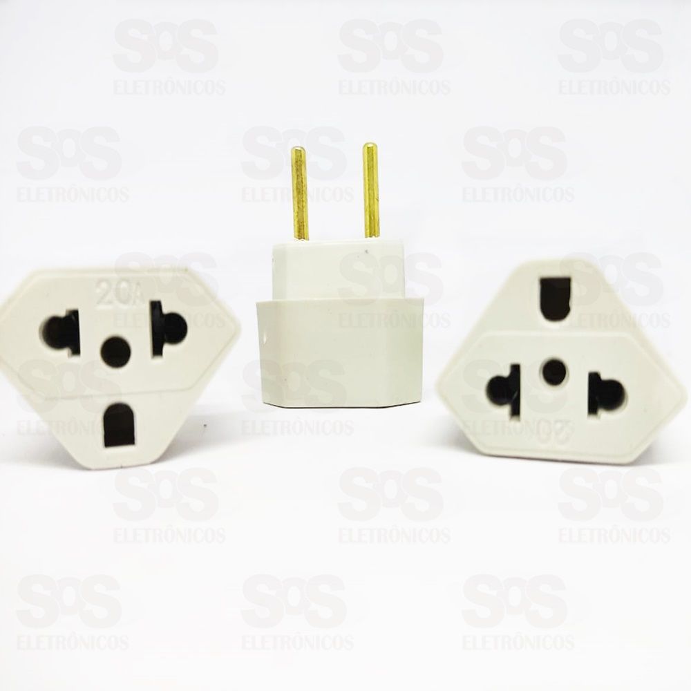 Adaptador de Tomada Triangular 10 e 20A com 10 Unidades