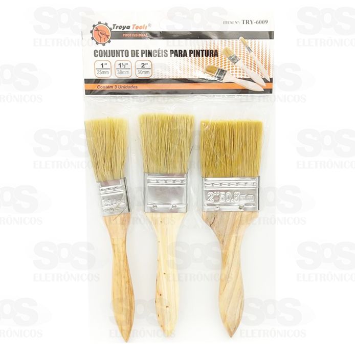 Conjunto de Pincel para Pintura com 3 Peas try-6009