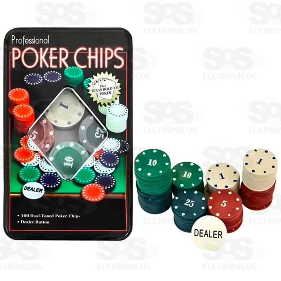 Conjunto Poker 100 Fichas Caerus crs-2790