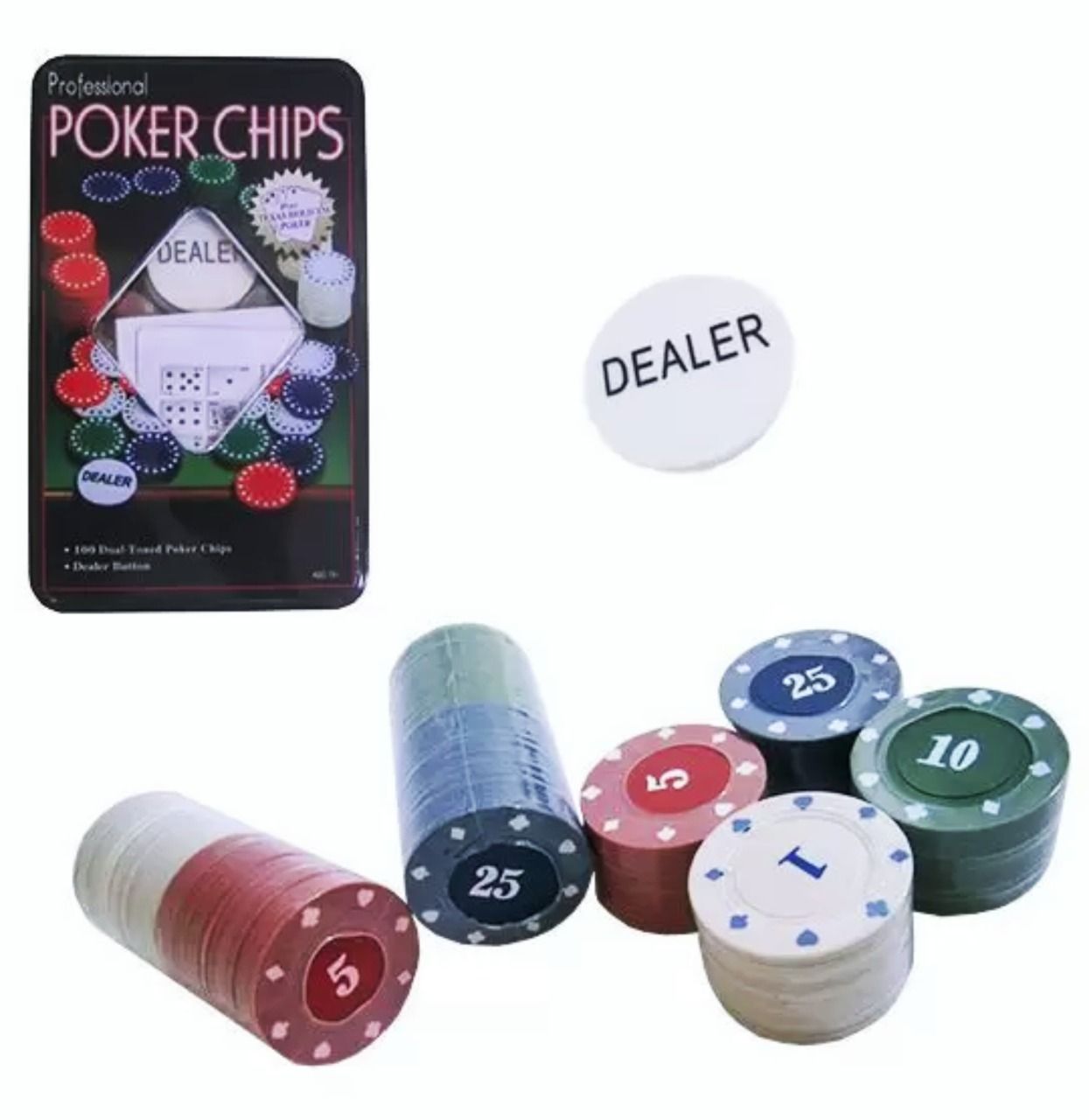 Conjunto Poker 100 Fichas Caerus crs-2790