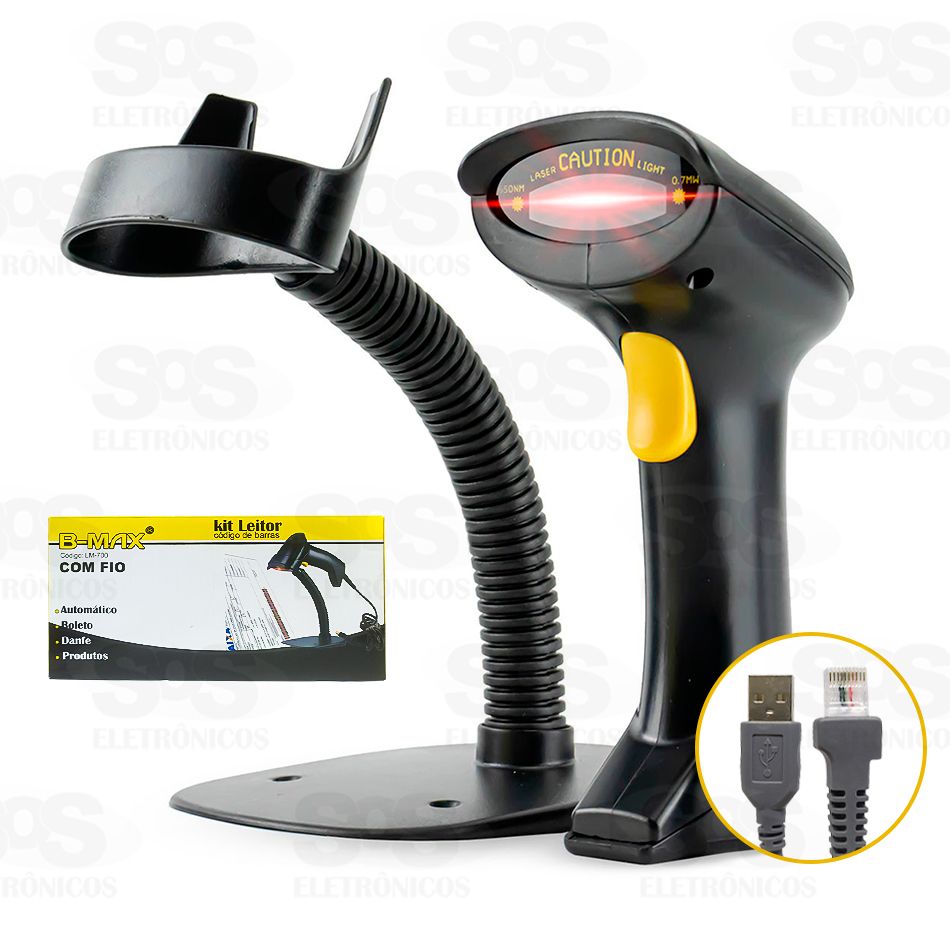Leitor De Código De Barras Laser Com Fio B-max lm-700