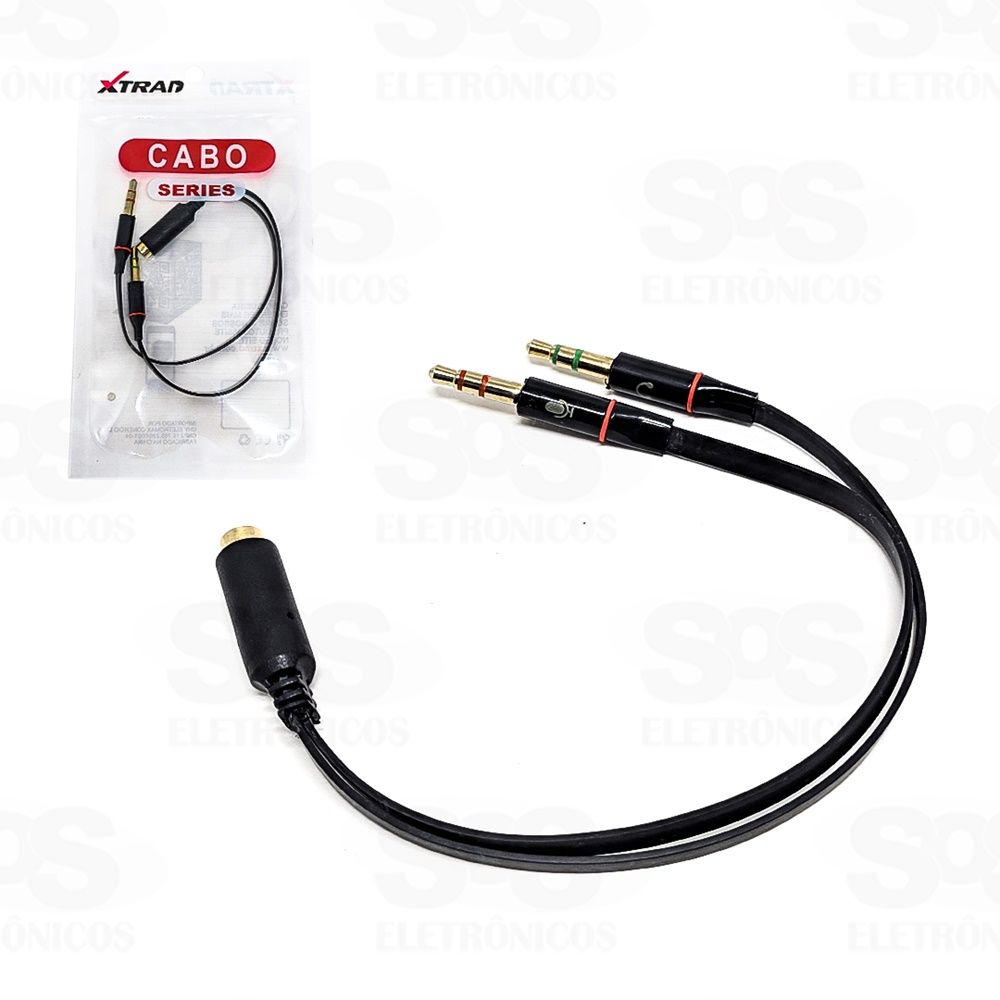 Cabo P3 Com Saída Para Fone e Microfone Xtrad
