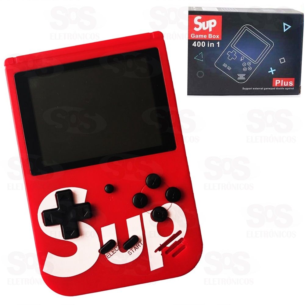 Mini Game Box Sup Lcd 3 Av 400 Jogosr Vermelho Preto