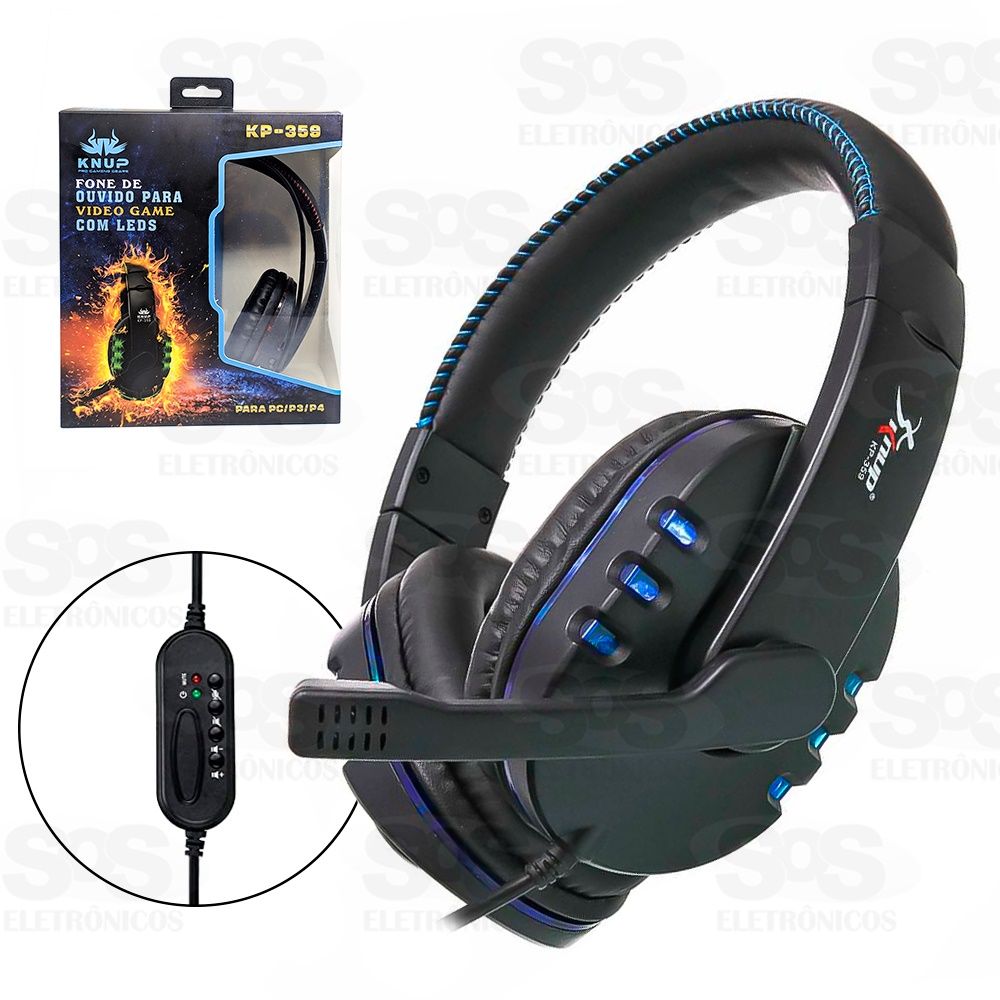 Fone Headset Gamer e Pc USB Knup kp-359