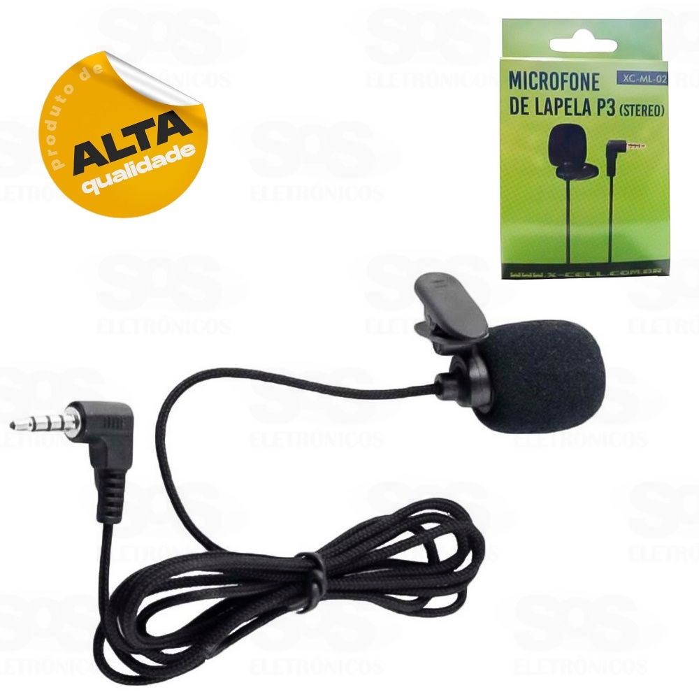 Microfone De Lapela Stereo P3 X-cell xc-ml-02
