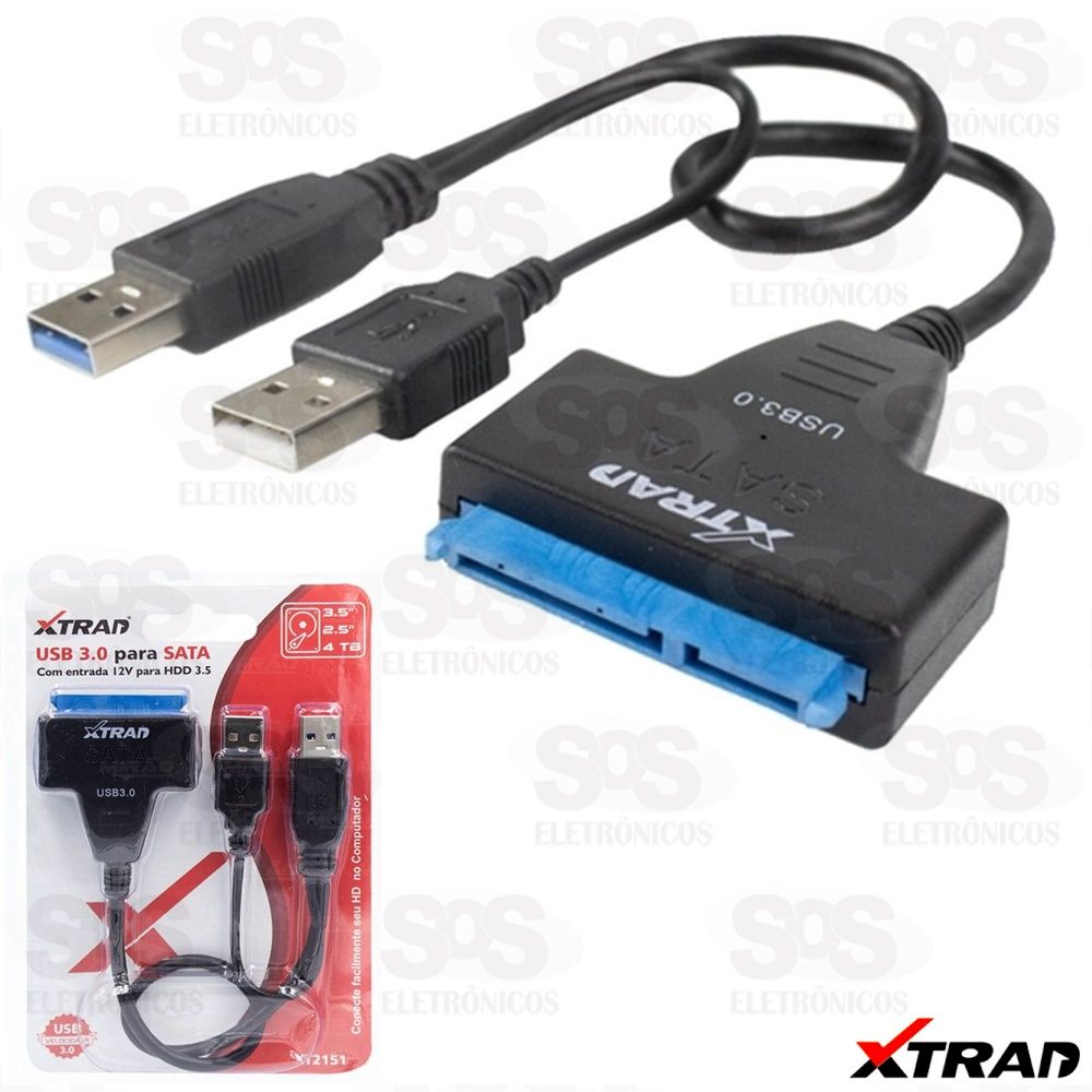 Cabo Adaptador USB 3.0 Para SATA Xtrad XT2151