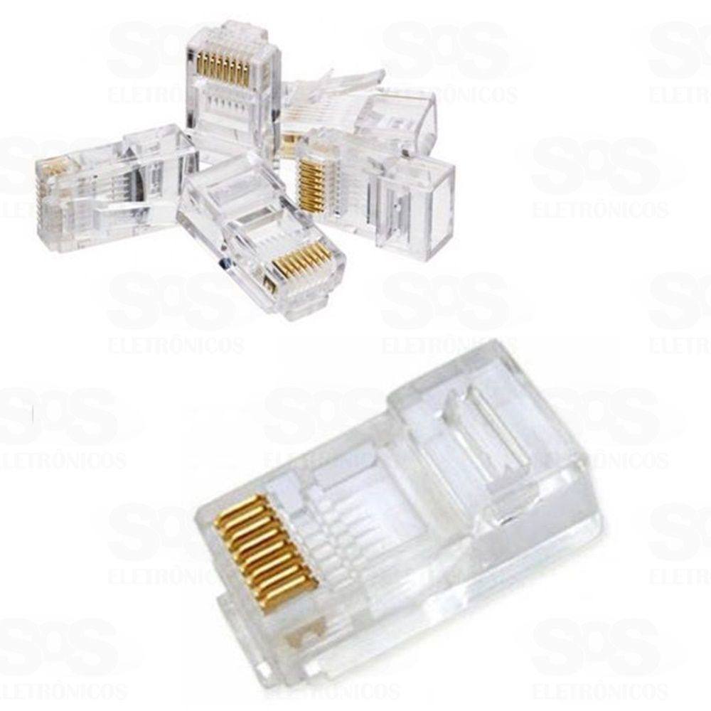 Conector RJ45 (REDE) Embalagem Com 10 Unidades